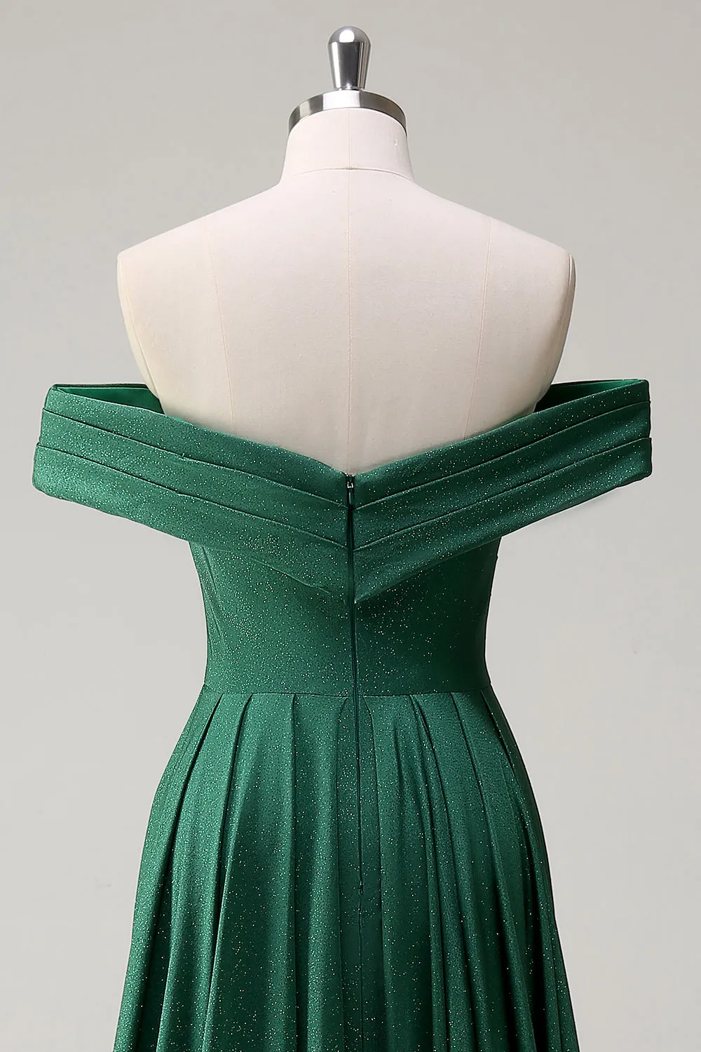 Glitter Dark Green Off the Shoulder Mermaid Prom Dress sold by Zapaka product image thumbnail 5
