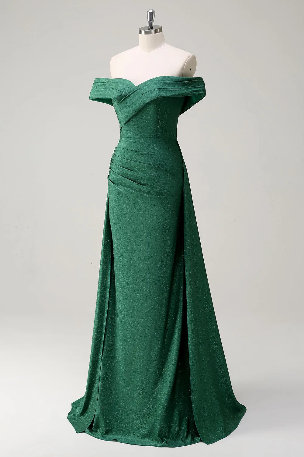 Glitter Dark Green Off the Shoulder Mermaid Prom Dress sold by Zapaka product image thumbnail 3