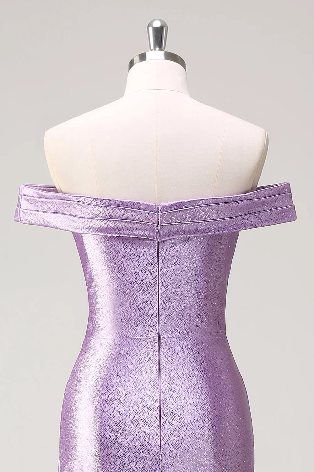 Lilac Mermaid Off the Shoulder Ruched Long Prom Dress sold by Zapaka product image thumbnail 5