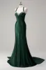 Sparkly Dark Green Mermaid Halter Corset Sequin Prom Dress sold by Zapaka