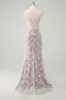 Sparkly White Mermaid Off the Shoulder Beaded Lace Corset Ruched Prom Dress with Slit sold by Zapaka