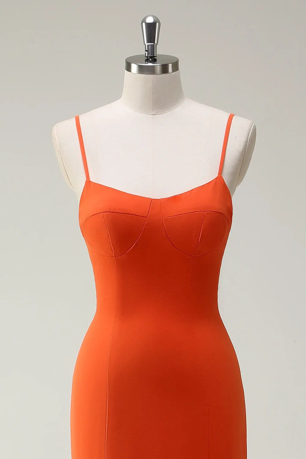 Sunset Mermaid Spaghetti Straps Long Bridesmaid Dress sold by Zapaka product image thumbnail 4