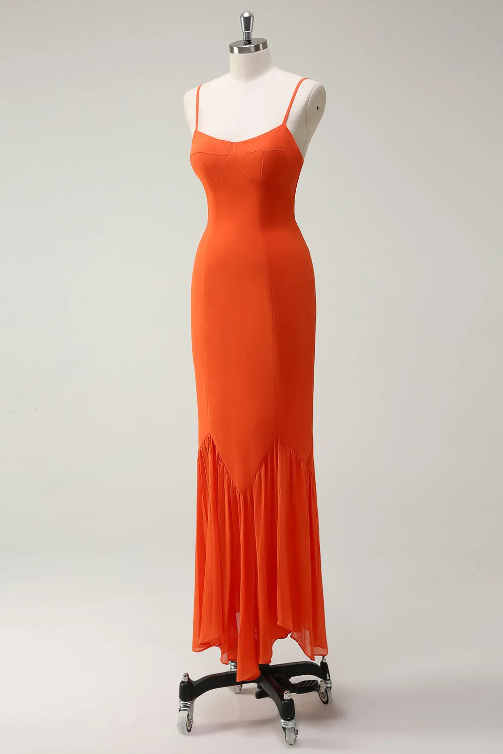 Sunset Mermaid Spaghetti Straps Long Bridesmaid Dress sold by Zapaka product image thumbnail 3