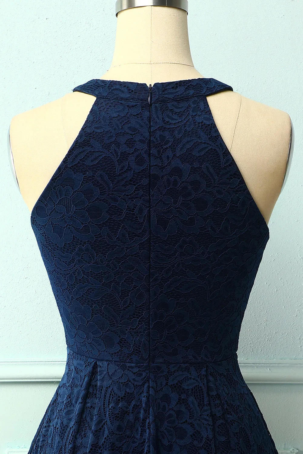 Navy Halter Lace Midi sold by Zapaka product image thumbnail 4