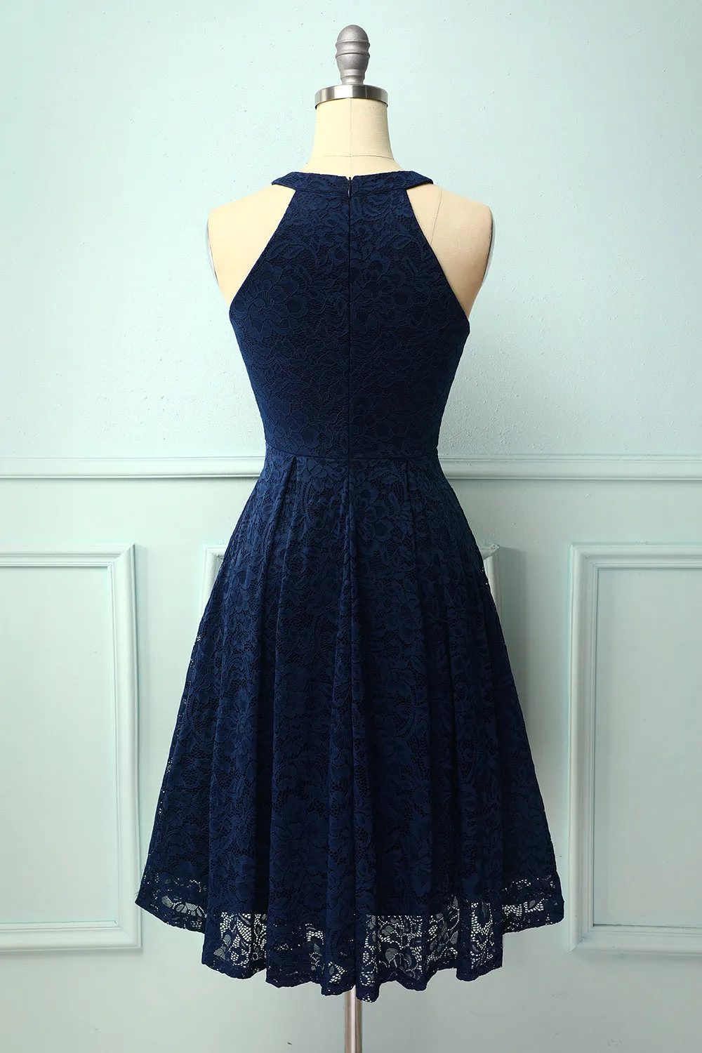 Navy Halter Lace Midi sold by Zapaka product image thumbnail 2