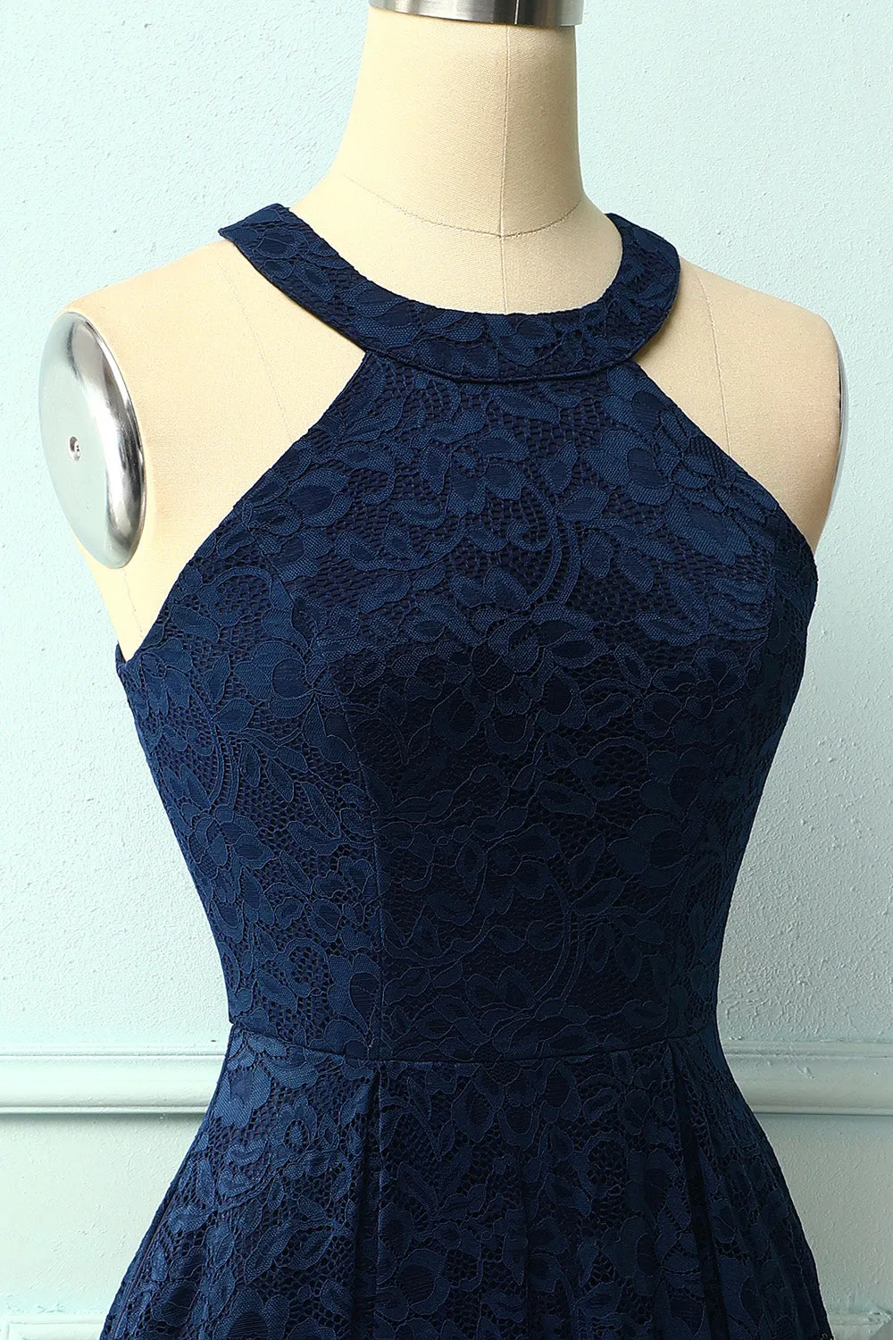 Navy Halter Lace Midi sold by Zapaka product image thumbnail 3