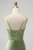 Glitter Sage Green Bodycon Sequin Corset Short Homecoming Dress with Slit sold by Zapaka