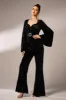Black Sequin Long Sleeves Jumpsuit with Belt sold by Zapaka