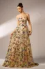 Sparkly Floral Apricot A-Line Long Prom Dress sold by Zapaka