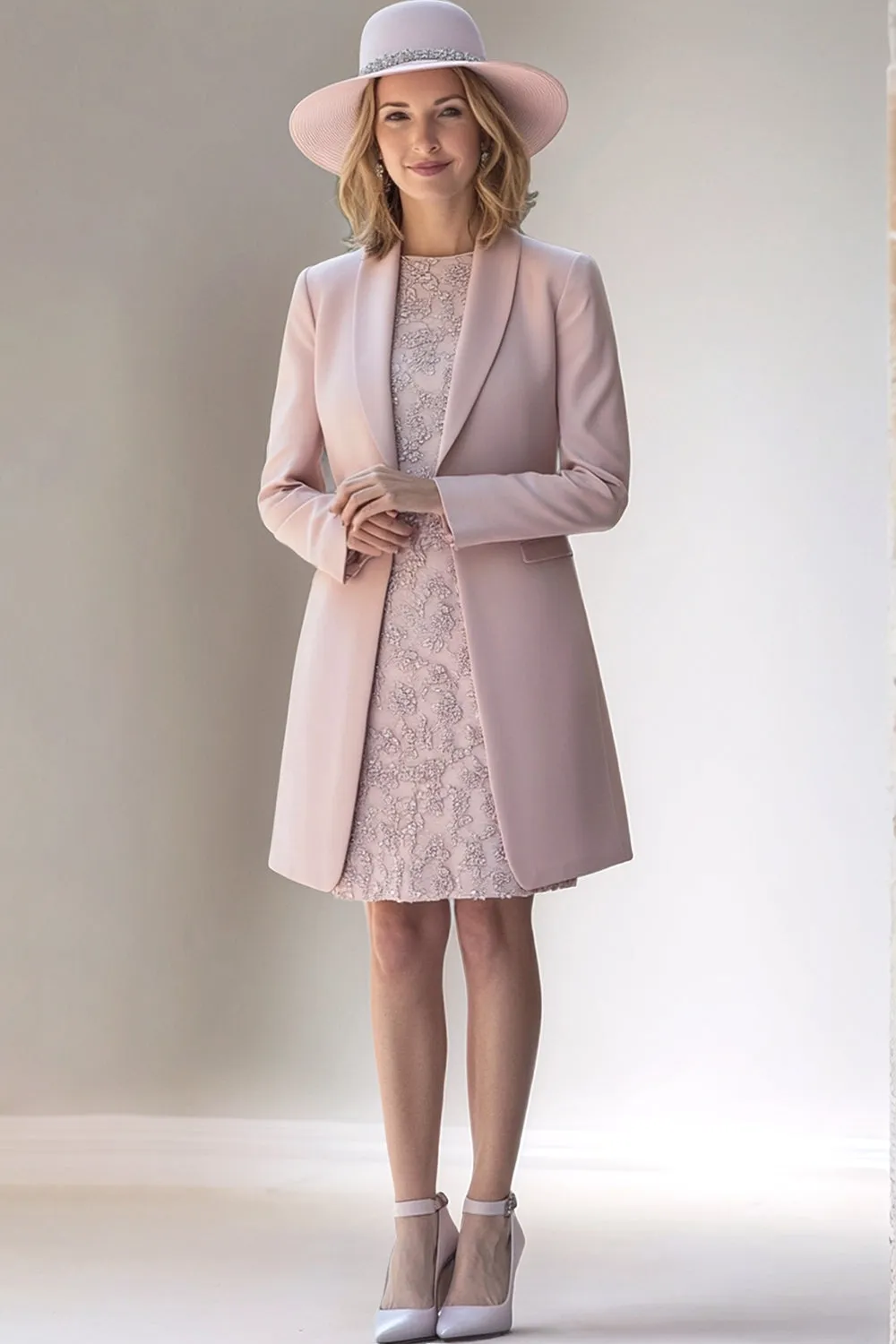 Blush Long Sleeves Appliqued 2 Piece Mother of The Bride Dress sold by Zapaka