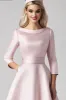 Pink Satin A Line Tea Length Mother of the Bride Dress sold by Zapaka