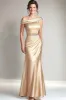 Champagne Off the Shoulder Mermaid Long Mother of the Bride Dress sold by Zapaka