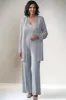 Light Grey 2 Piece Lace Mother of Bride Pant Suits sold by Zapaka