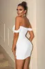 Bodycon Off the Shoulder Corset White Cocktail Dress sold by Zapaka
