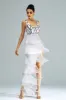 White Sheath Long Prom Dress With Fringes sold by Zapaka