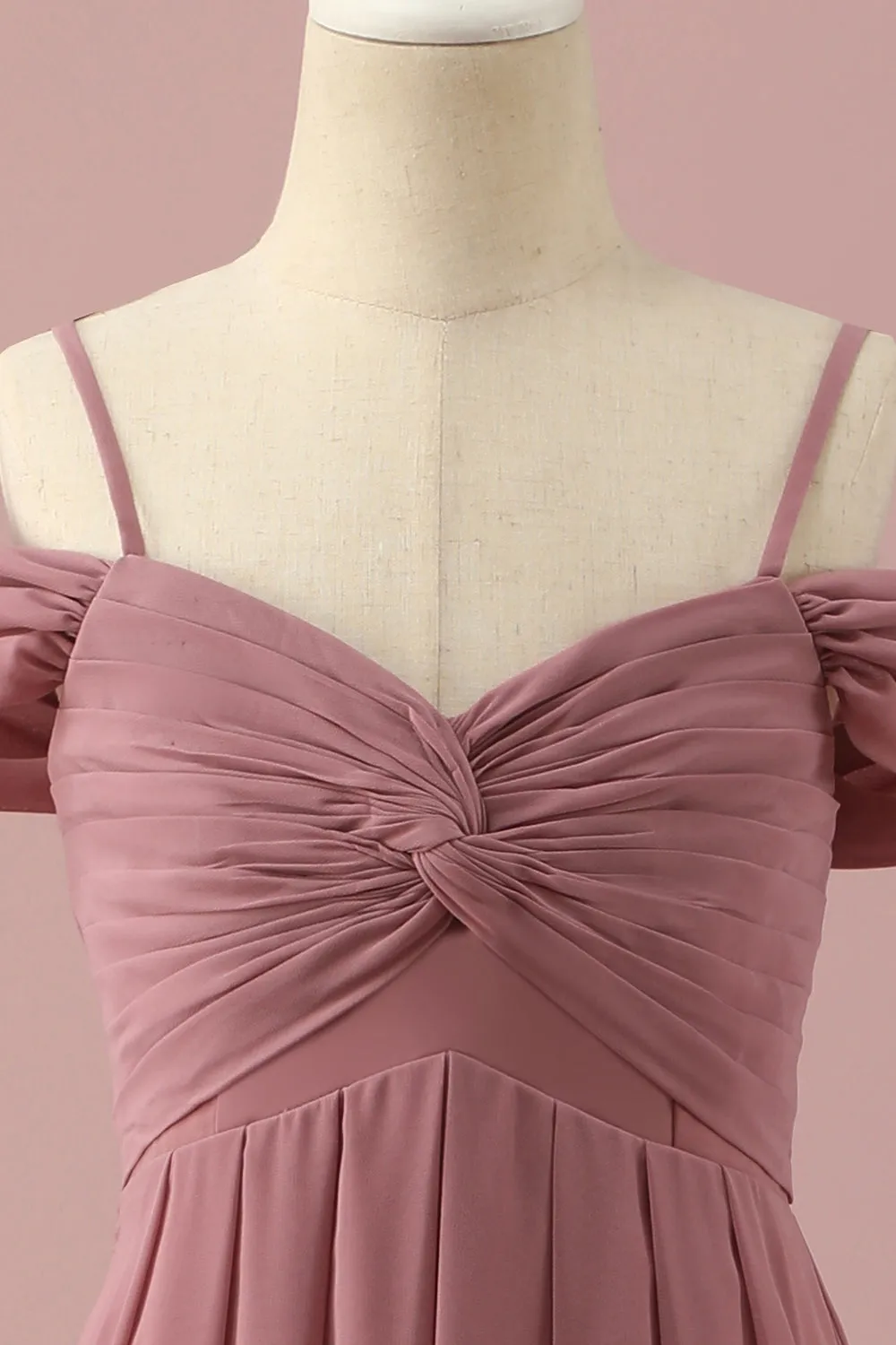 Blush Spaghetti Straps Chiffon Junior Bridesmaid Dress sold by Zapaka product image thumbnail 4