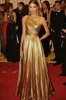 Golden Metallic Satin One Shoulder A-Line Formal Dress sold by Zapaka