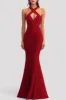 Red Mermaid Convertible straps Satin Formal Dress sold by Zapaka