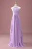 Lilac Beaded Keyhole Halter A Line Long Pleated Junior Bridesmaid Dress sold by Zapaka