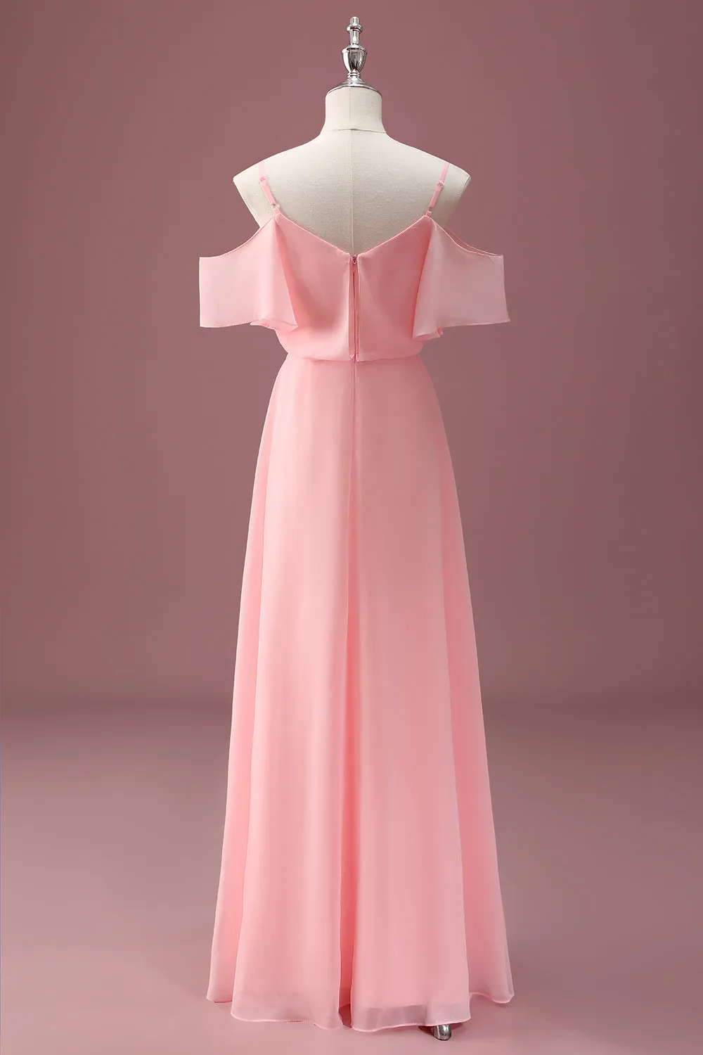 Pink Cold Shoulder A Line Junior Bridesmaid Dress sold by Zapaka product image thumbnail 2