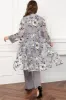 Silver Round Neck Chiffon Long Sleeves 3 Pieces Mother of the Bride Pant Suits sold by Zapaka