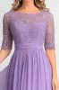 Elegant Lilac A Line Boat Neck Mother Of Bride Dress With Appliques sold by Zapaka