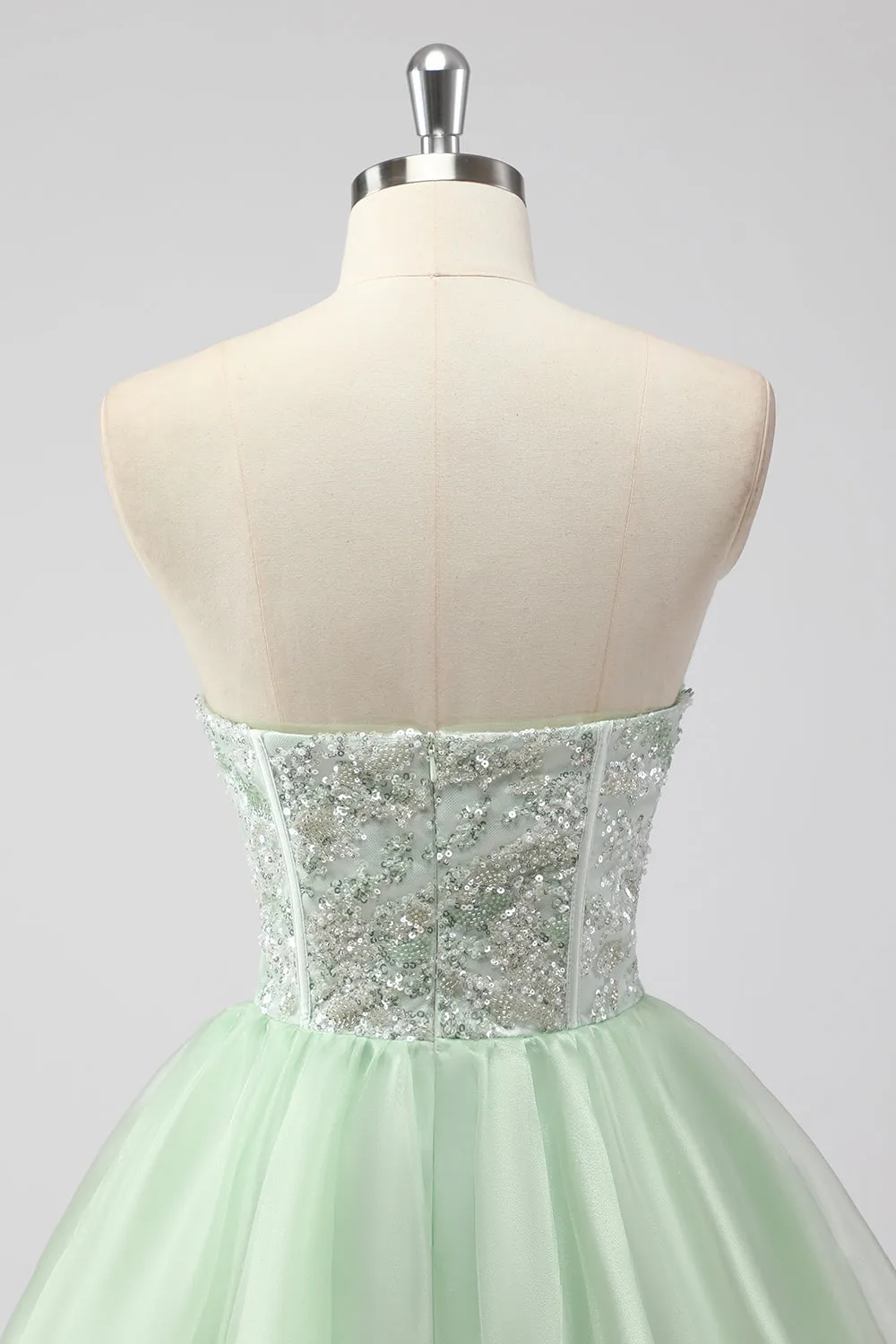 A Line Strapless Corset Light Green Short Homecoming Dress sold by Zapaka product image thumbnail 5