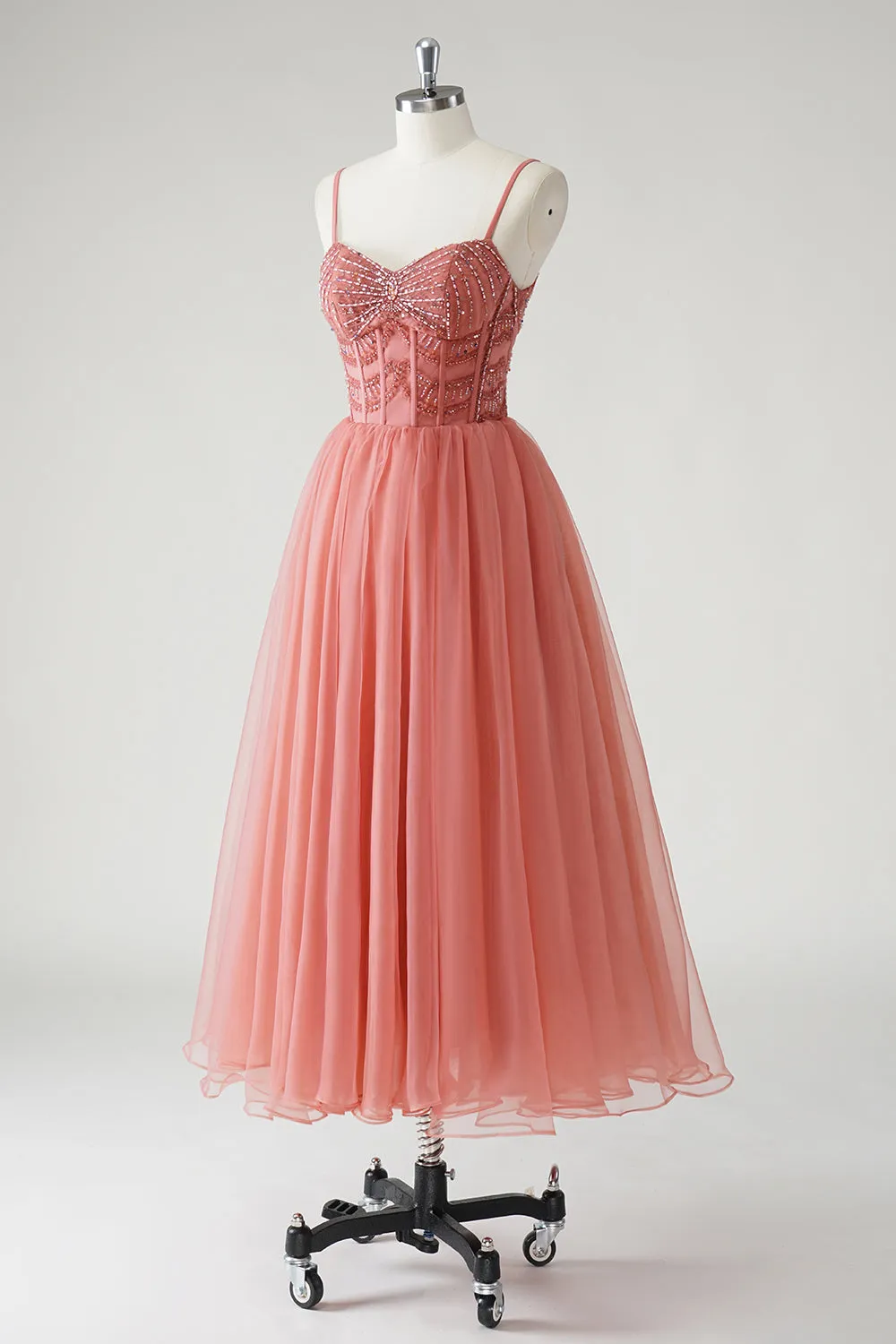 Blush A Line Spaghetti Straps Ruched Sequins Corset Formal Dress sold by Zapaka product image thumbnail 3