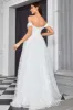 Off The Shoulder A Line Ivory Sweetheart Long Wedding Dress sold by Zapaka