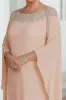 Apricot Chiffon Column Scoop Neck Flutter Sleeves Mother of the Bride Dress sold by Zapaka