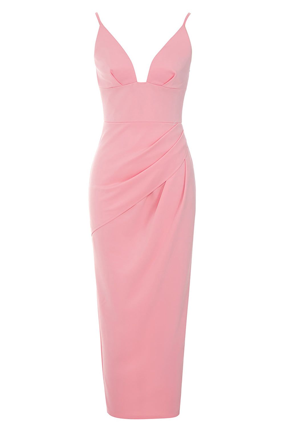 Blush Spaghetti Straps Cocktil Dress With Back Slit sold by Zapaka product image thumbnail 5