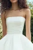 A-Line Straight Satin Knee Length Little White Dress sold by Zapaka