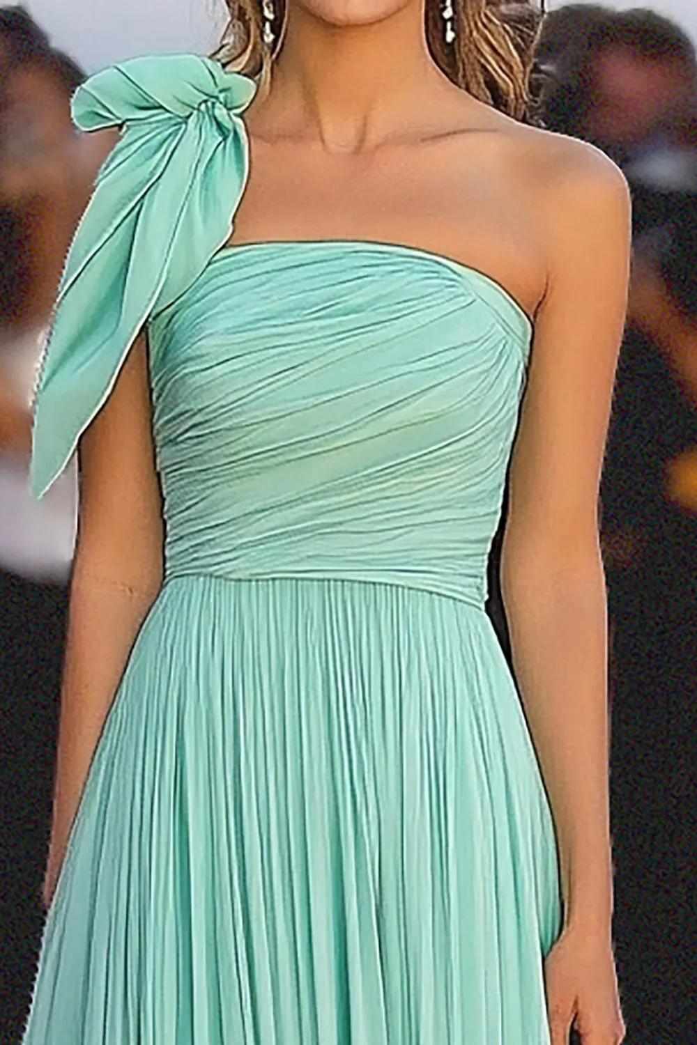 Mint A Line One Shoulder Chiffon Gala Dress sold by Zapaka product image thumbnail 2