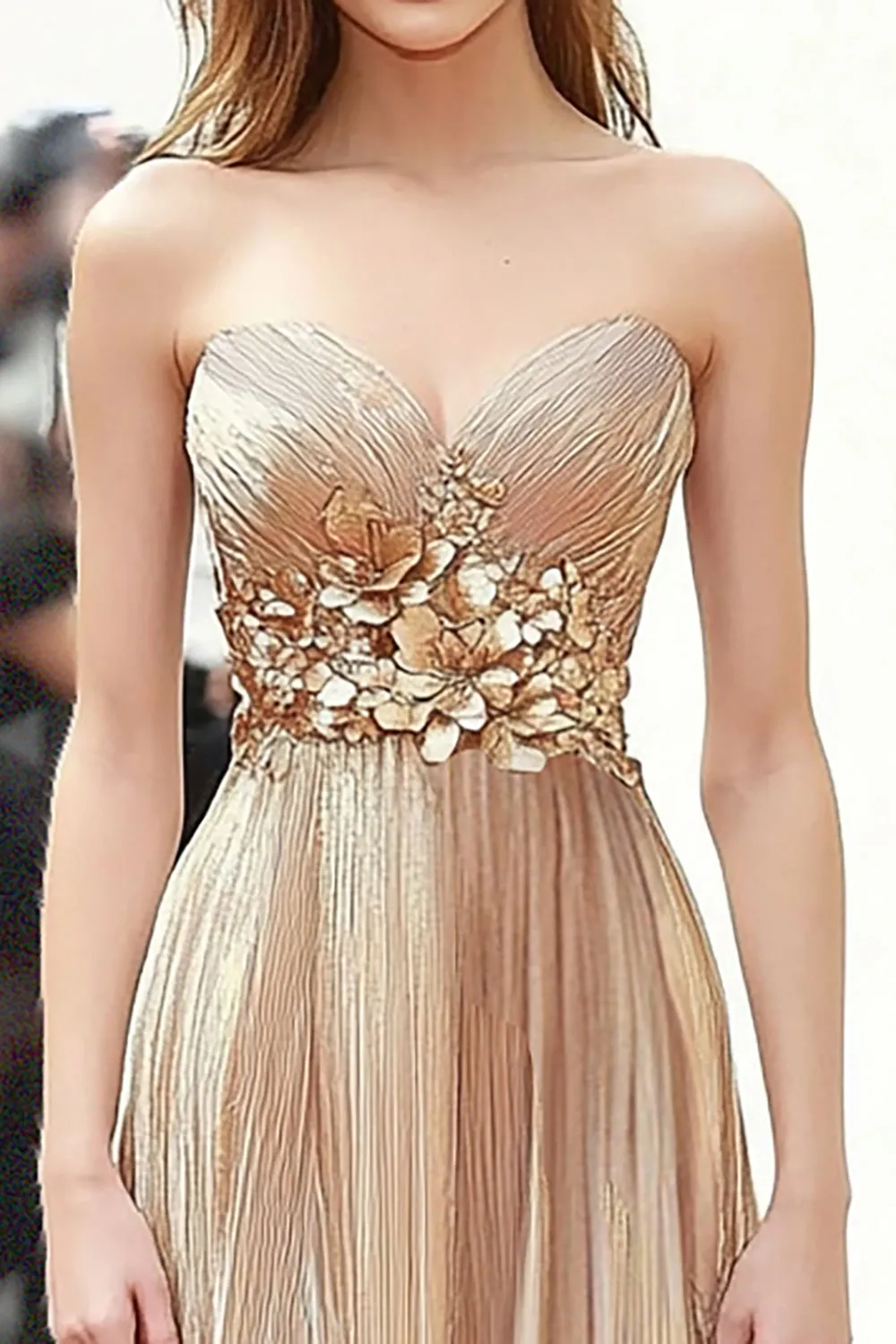 Champagne Metallic Sweetheart A Line Gala Dress sold by Zapaka product image thumbnail 2