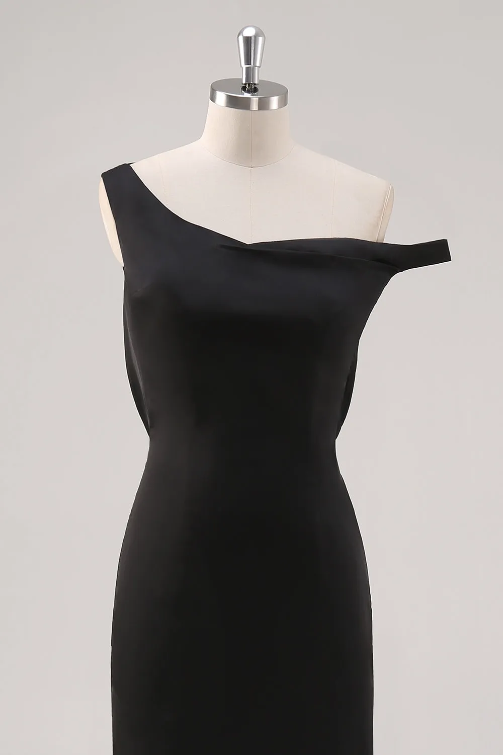 Black Cold Shoulder Sheath Asymmetrical Formal Dress sold by Zapaka product image thumbnail 4