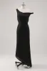 Black Cold Shoulder Sheath Asymmetrical Formal Dress sold by Zapaka