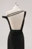 Black Cold Shoulder Sheath Asymmetrical Formal Dress sold by Zapaka