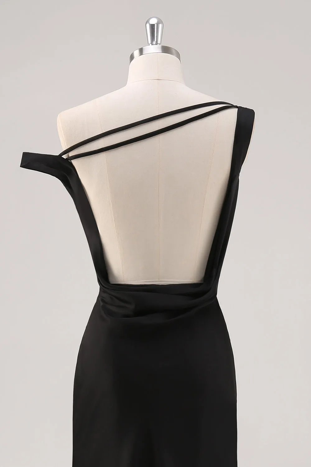 Black Cold Shoulder Sheath Asymmetrical Formal Dress sold by Zapaka product image thumbnail 5