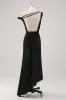 Black Cold Shoulder Sheath Asymmetrical Formal Dress sold by Zapaka