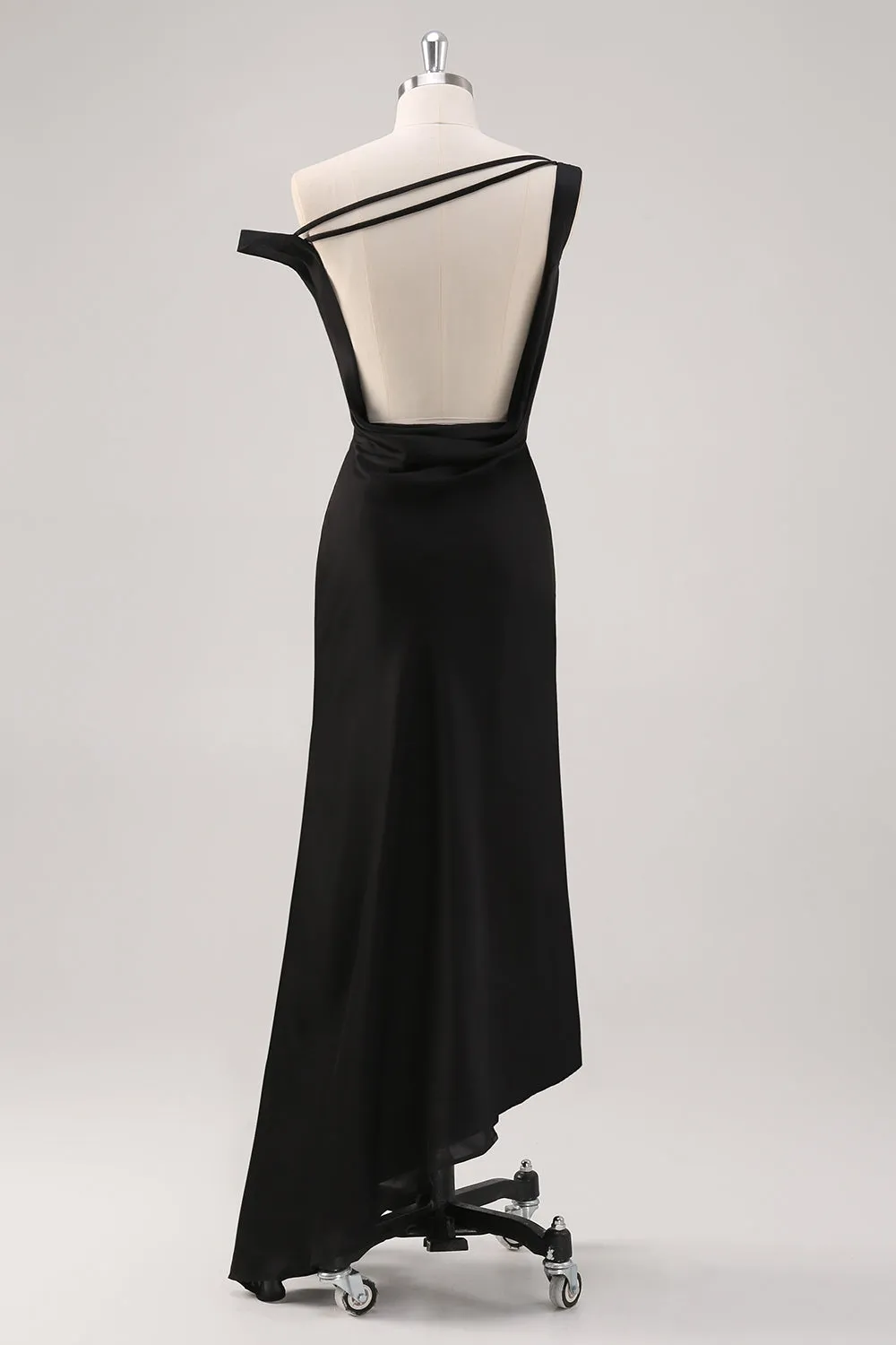 Black Cold Shoulder Sheath Asymmetrical Formal Dress sold by Zapaka product image thumbnail 2