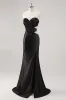 Sparkly Sweetheart Black Sheath Prom Dress with Slit sold by Zapaka