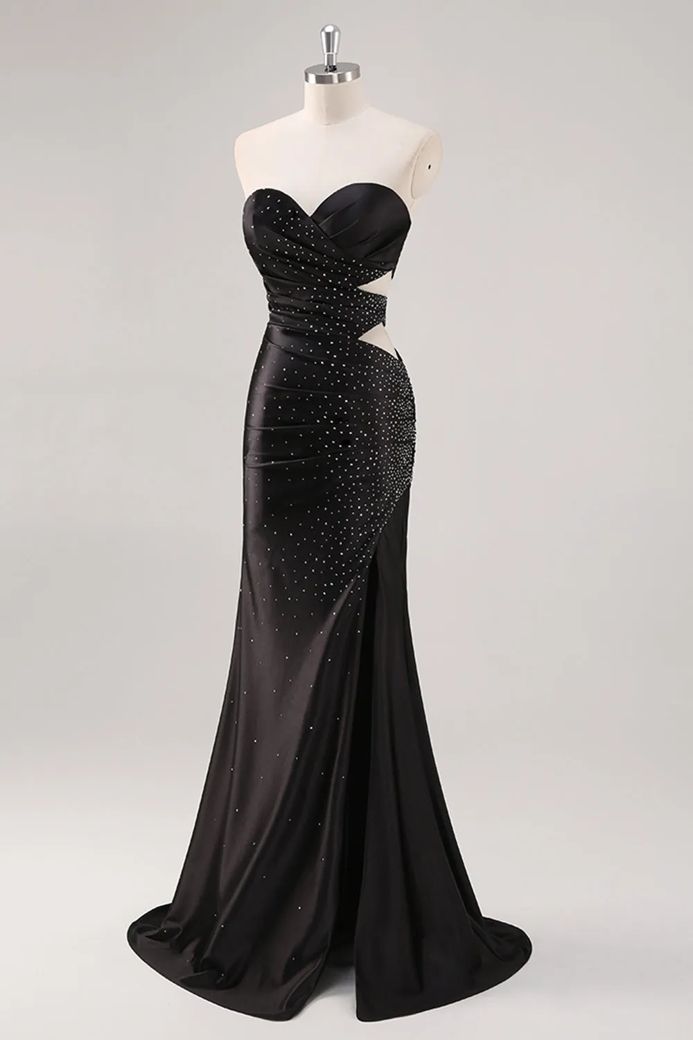 Sparkly Sweetheart Black Sheath Prom Dress with Slit sold by Zapaka product image thumbnail 3