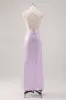 Simple Lilac Sheath Lace-Up Back Formal Dress sold by Zapaka