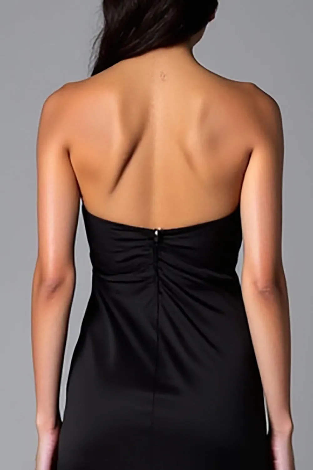 Simple Black Sheath Halter Long Formal Dress with Slit sold by Zapaka product image thumbnail 5