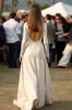 Apricot A Line Round Neck Ruched Gala Dress With Long Sleeves sold by Zapaka