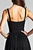 Black Spaghetti Straps A Line Pleated Long Bridesmaid Dress sold by Zapaka
