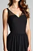 Black Spaghetti Straps A Line Pleated Long Bridesmaid Dress sold by Zapaka