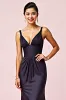 Mermaid Spaghetti Straps Navy Pleated Long Bridesmaid Dress sold by Zapaka
