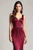 Mermaid Burgundy Spaghetti Straps Bridesmaid Dress sold by Zapaka