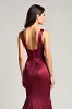 Mermaid Burgundy Spaghetti Straps Bridesmaid Dress sold by Zapaka